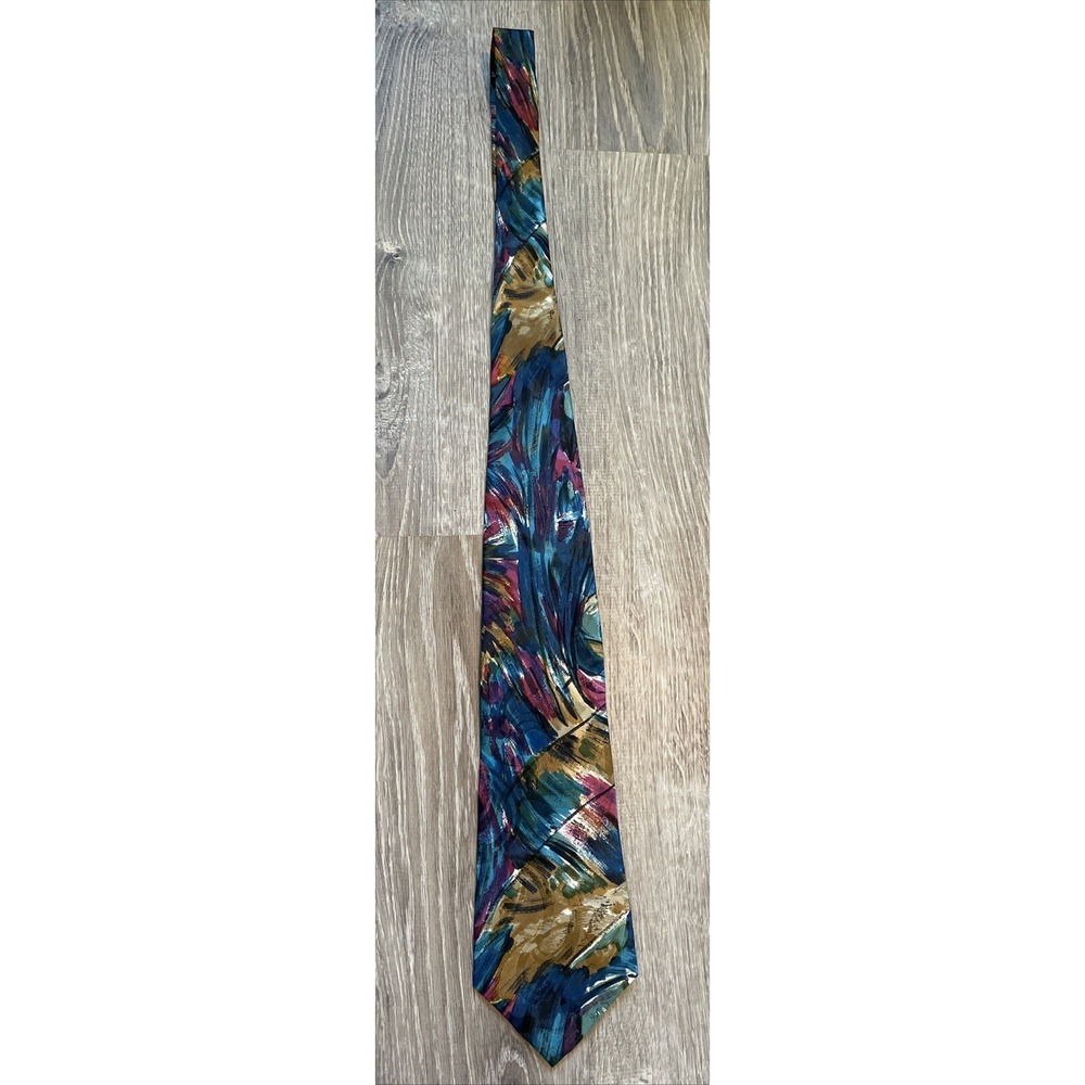 Garrington Collection 100% Silk Tie Hand Made In Italy Colorful Bright Vibrant
